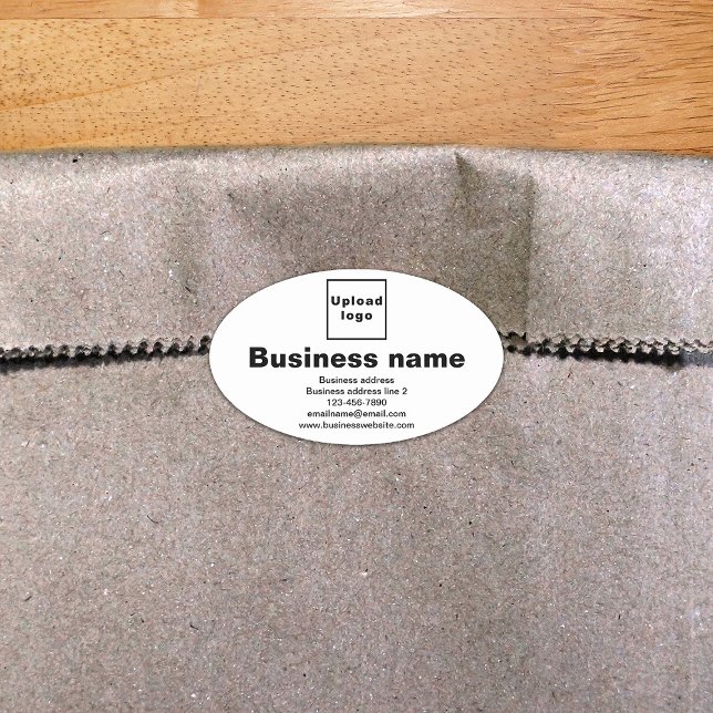 Business Brand on White Oval Shape Sticker (Build brand name awareness. Your business brand on white oval shape sticker.)