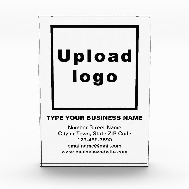 Business Brand on White Portrait Rectangle Photo Block (Front)