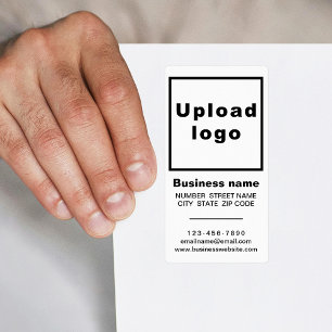 Business Brand on White Portrait Shipping Label