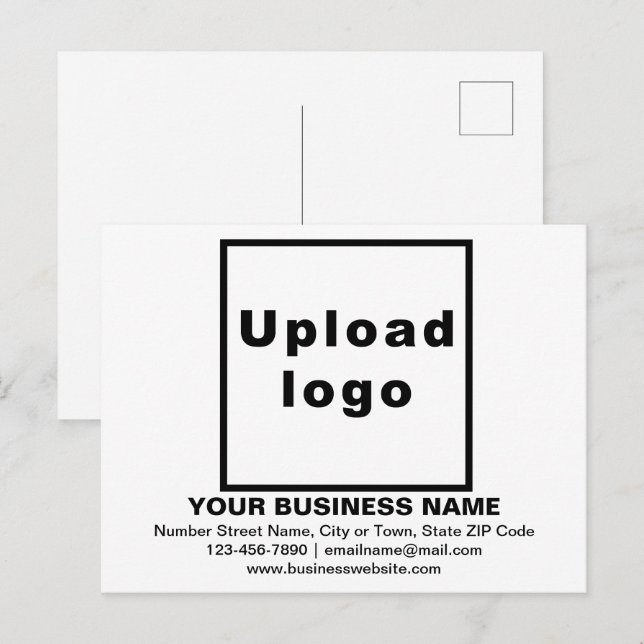 Business Brand on White Postcard (Front/Back)