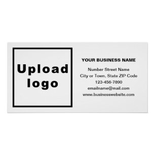 Business Brand on White Rectangle Glossy Poster