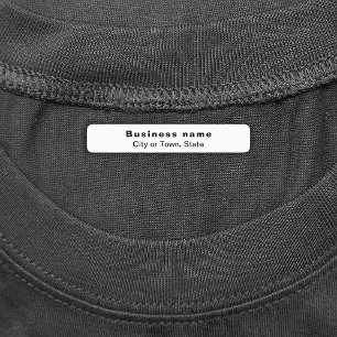 Business Brand on White Rectangle Iron On Label