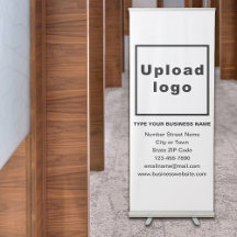 Business Brand on White Retractable Banner