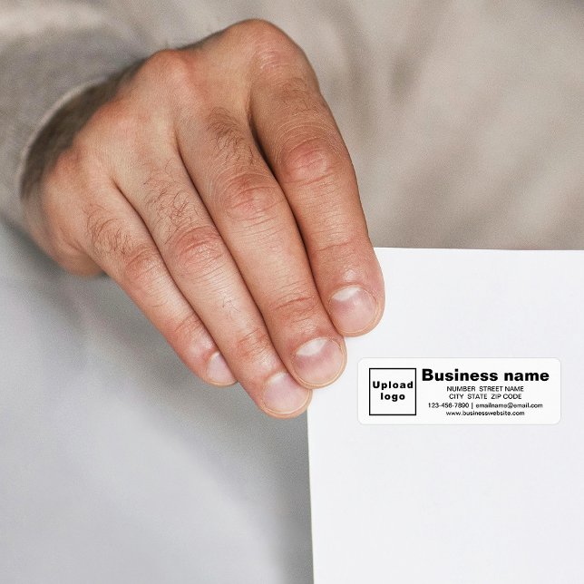 Business Brand on White Return Address Label (White return address label with your business brand)