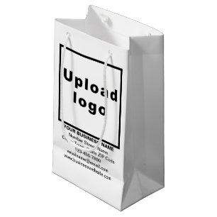 Business Brand on White Small Size Gift Bag