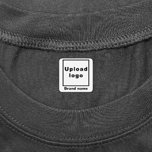 Business Brand on White Square Clothing Label