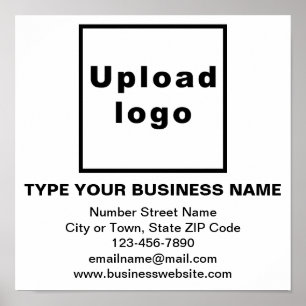 Business Brand on White Square Poster