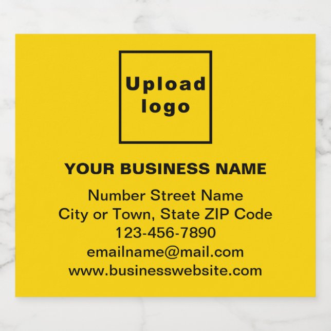 Business Brand on Yellow Beer Bottle Label (Single Label)