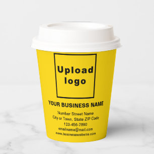 Business Brand on Yellow Paper Cup