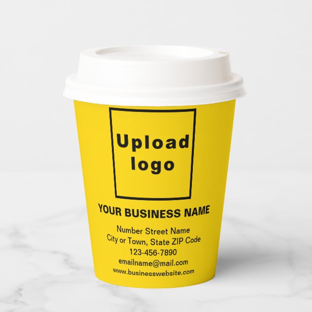 Business Brand on Yellow Paper Cup (Front)