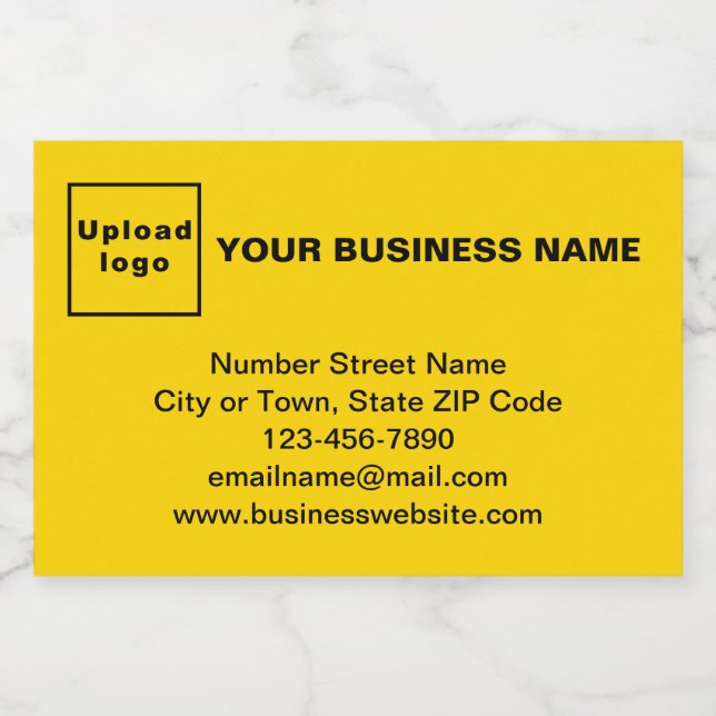 Business Brand on Yellow Rectangle Food Label (Single Label)