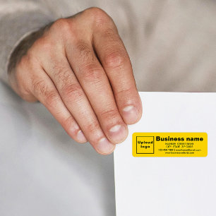Business Brand on Yellow Return Address Label