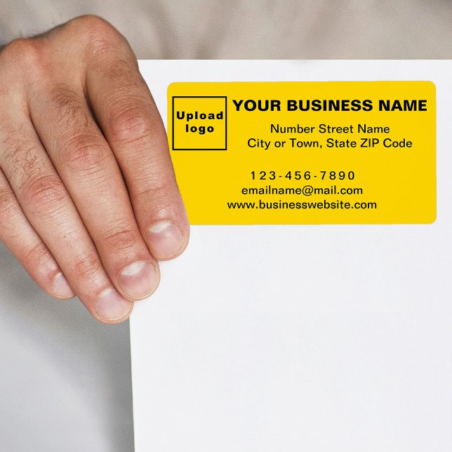 Business Brand on Yellow Shipping Label (Yellow shipping label with your business brand)