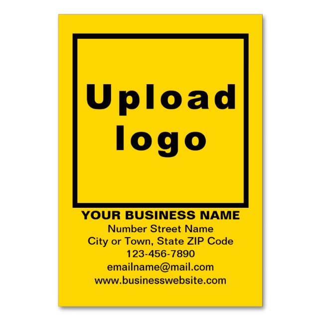 Business Brand on Yellow Table Card (Front)