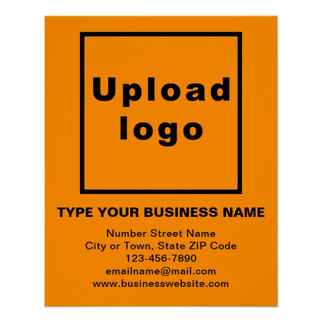 Business Brand Orange Colour Glossy Poster (Front)