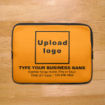 Business Brand Orange Colour Laptop Sleeve<br><div class="desc">Customisable laptop sleeve that you use to build brand name awareness. Contents are your business logo, business or company name, address and phone number. Design is black texts on orange colour background. Please check the appearance after uploading logo and typing texts. If the appearance is pleasing to you, you can...</div>