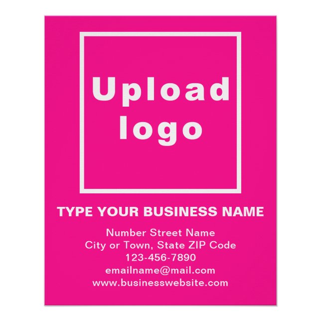 Business Brand Pink Glossy Poster (Front)