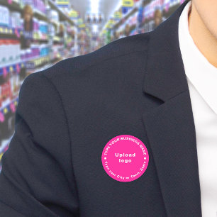Business Brand Pink Round Shape Name Tag