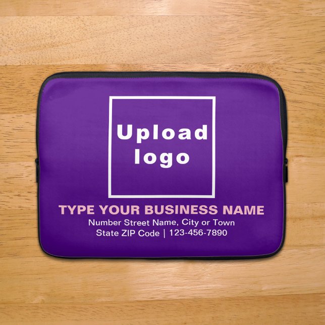 Business Brand Purple Laptop Sleeve (Your business brand on purple laptop sleeve.)