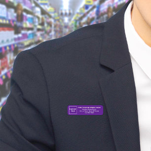Business Brand Purple Long Rectangle Name Tag