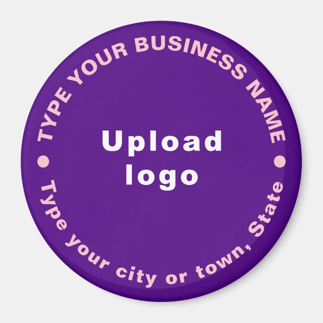 Business Brand Purple Round Shape Magnet (Front)