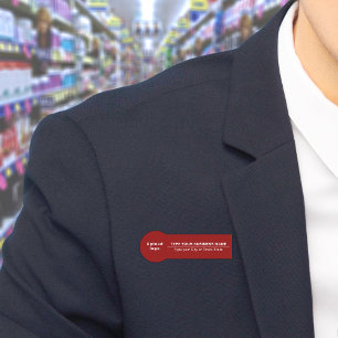 Business Brand Red Badge Shape Name Tag