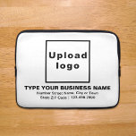 Business Brand White Laptop Sleeve<br><div class="desc">Customisable laptop sleeve that you use to build brand name awareness. Contents are your business logo, business or company name, address and phone number. Design is black texts on white background. Please check the appearance after uploading logo and typing texts. If the appearance is pleasing to you, you can place...</div>