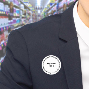 Business Brand White Round Shape Name Tag