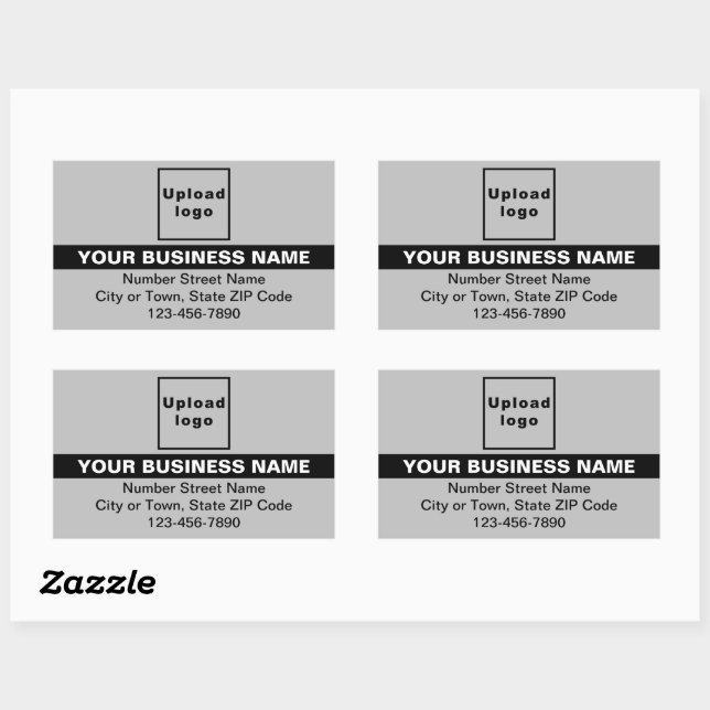 Business Brand With Highlight on Grey Rectangular Sticker (Sheet)