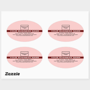Business Brand With Highlight on Light Red Oval Sticker