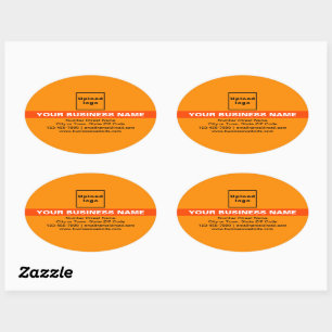 Business Brand With Highlight on Orange Colour Oval Sticker