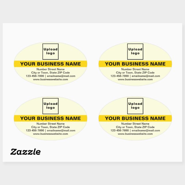 Business Brand With Highlight on Yellow Oval Sticker (Sheet)