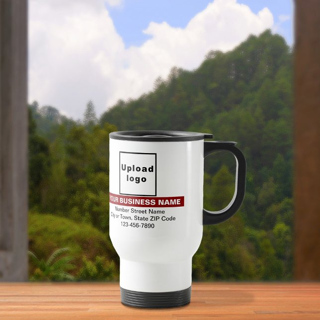 Business Brand With Red Highlight on Travel Mug (Creator Uploaded)