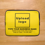 Business Brand Yellow Laptop Sleeve<br><div class="desc">Customisable laptop sleeve that you use to build brand name awareness. Contents are your business logo, business or company name, address and phone number. Design is black texts on yellow background. Please check the appearance after uploading logo and typing texts. If the appearance is pleasing to you, you can place...</div>