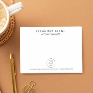 Business Branded Logo, Name, and Contact Info Post-it Notes