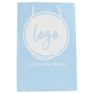 BUSINESS BRANDED WITH COMPANY NAME & LOGO ON BLUE MEDIUM GIFT BAG