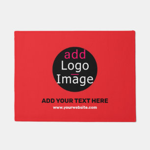 Business Branding Customisable Red Doormat