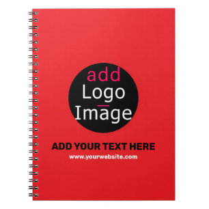 Business Branding Customisable Red Notebook