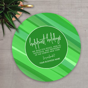 Business Branding - Mod Abstract Green - Happiest Holiday Card