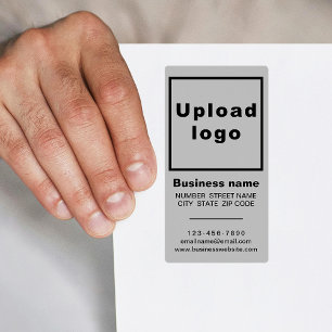 Business Branding On Grey Portrait Shipping Label