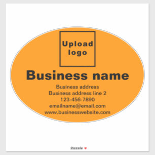 Business Branding On Orange Oval Large Vinyl