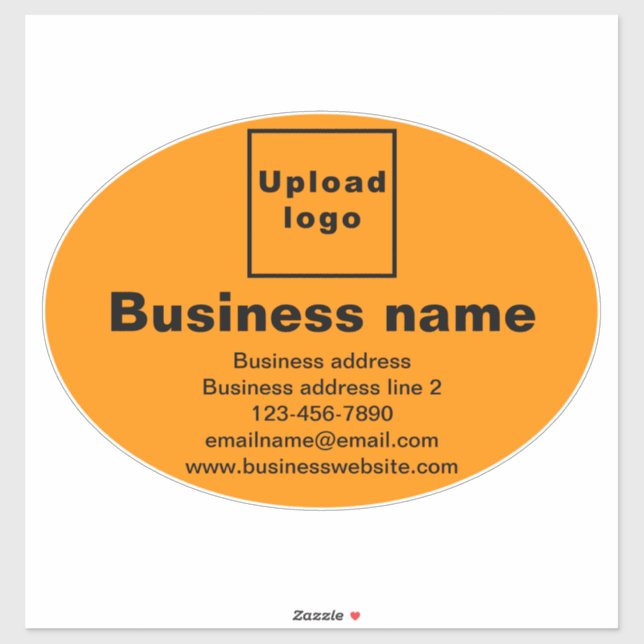 Business Branding On Orange Oval Large Vinyl (Sheet)