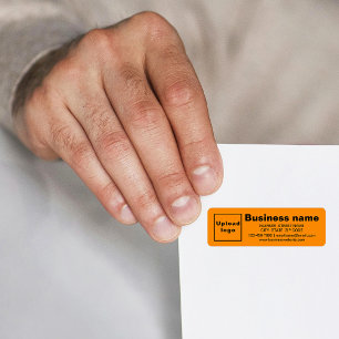 Business Branding On Orange Return Address Label