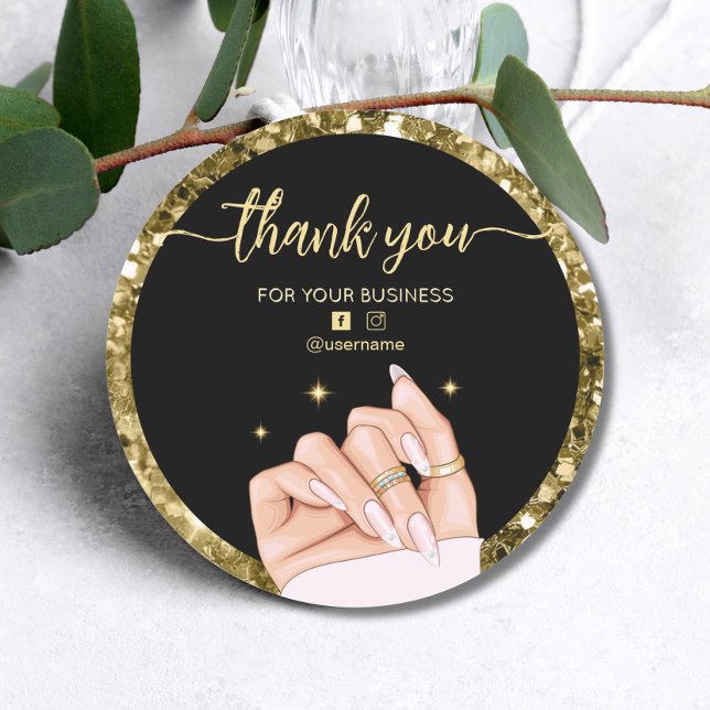  Business Branding Thank you Card Classic Round Sticker (Creator Uploaded)