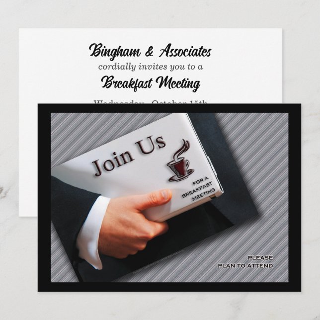 Business Breakfast Meeting Professional Gathering Invitation (Front/Back)