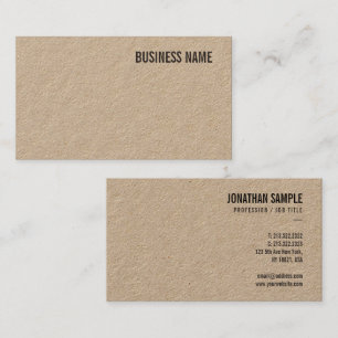 Business Brown Kraft Paper Elegant Modern Template Business Card