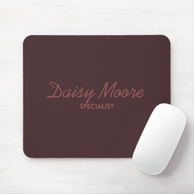 Business brown simple custom name mouse mat (With Mouse)