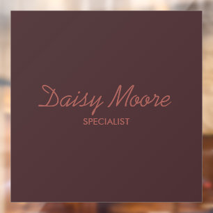 Business brown simple custom name window cling