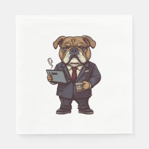 Business Bulldog – Funny Office Dog Napkin