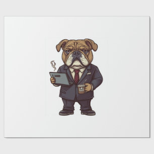 Business Bulldog � Funny Office Dog Wrapping Paper